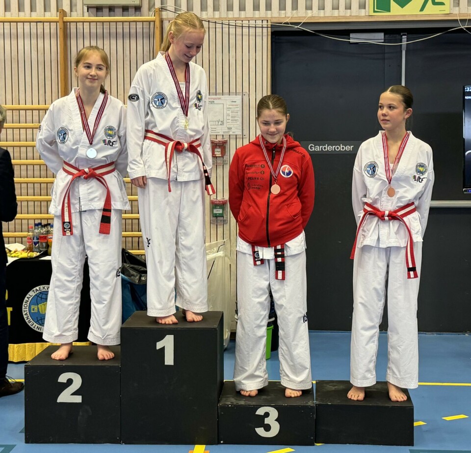 Gode resultater i Midt-Norsk mesterskap Taekwon-Do-utøvere på seierspallen.
