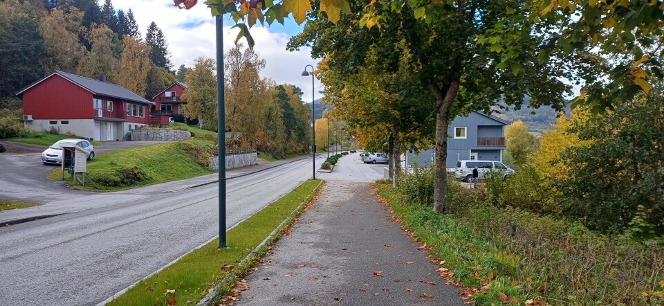Miljøgaten nedover mot Butikksenteret. En vei