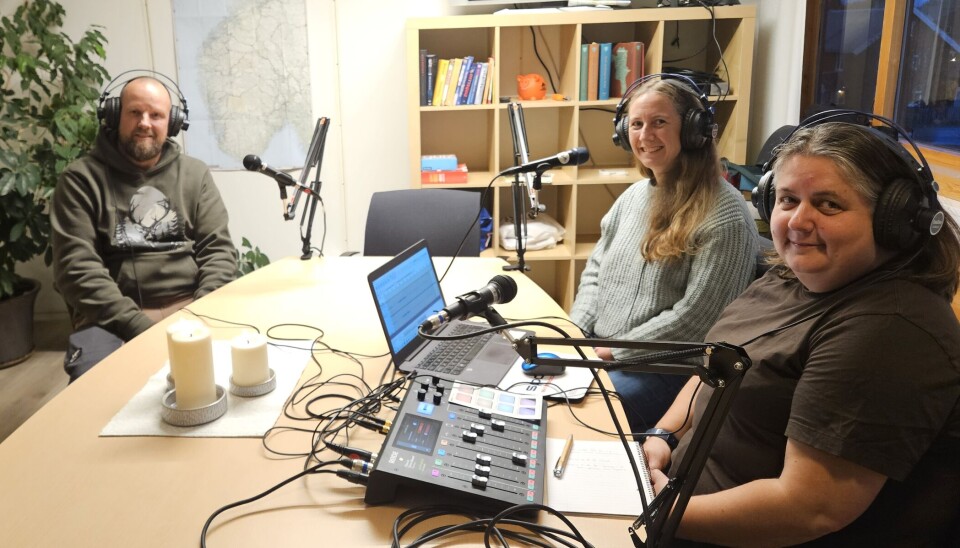 Bjørn Moe er førstemann i denne sesongens serie med podcaster på Trollheimspodden. Her er han på innspilling sammen med Gunn Elin Røen og Camilla Hyttebakk.