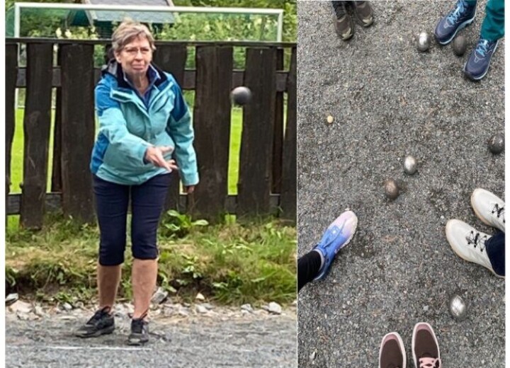 Tusen takk! Ei dame som kaster en boccia-ball.