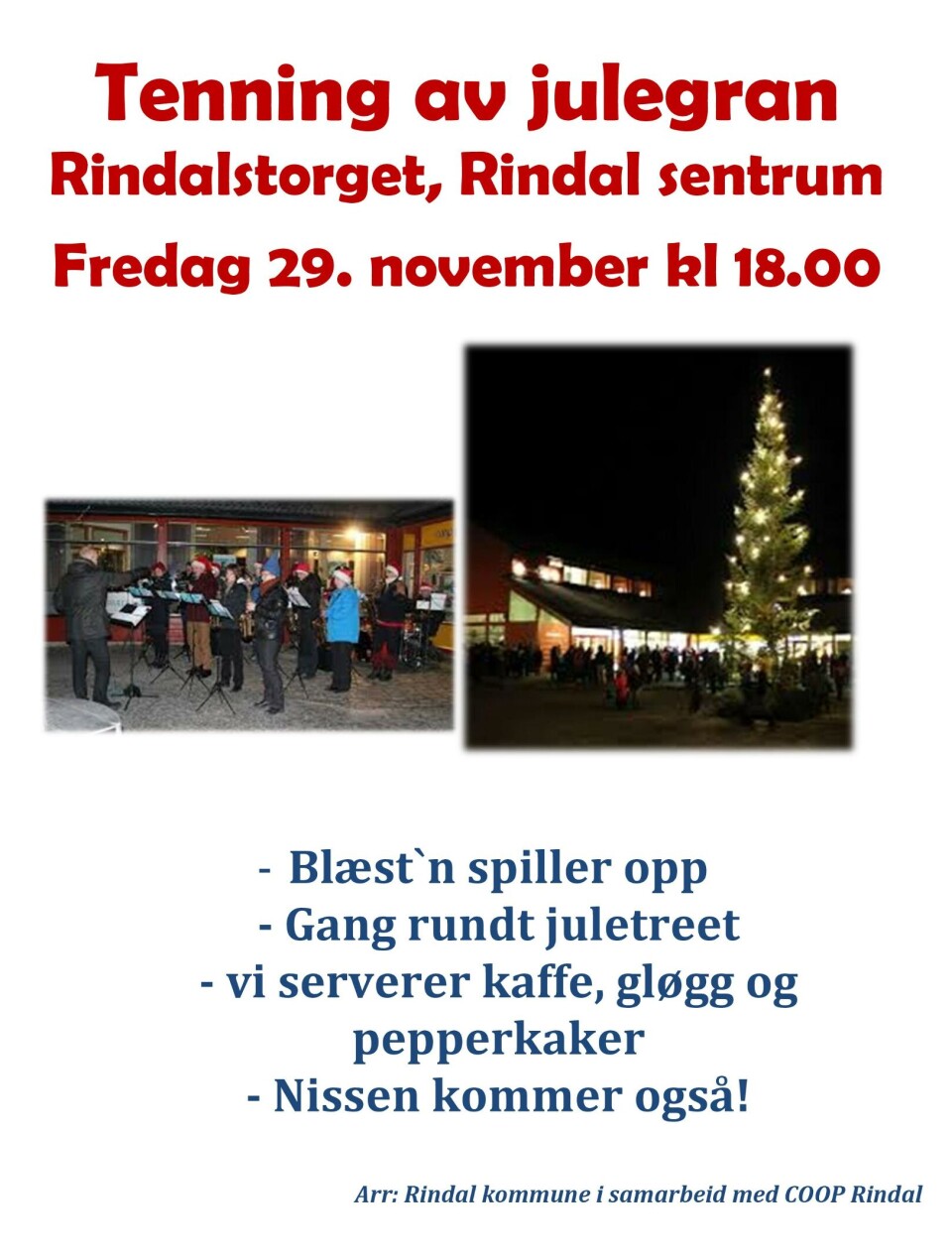 Julegrantenning på Rindalstorget