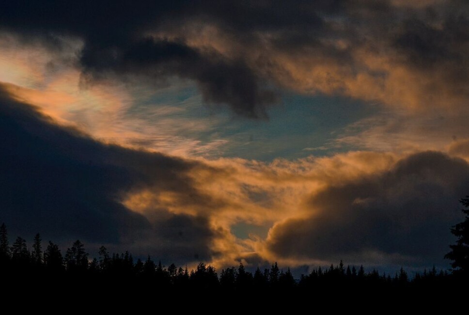 Ettermiddagslys. Mørk himmel.