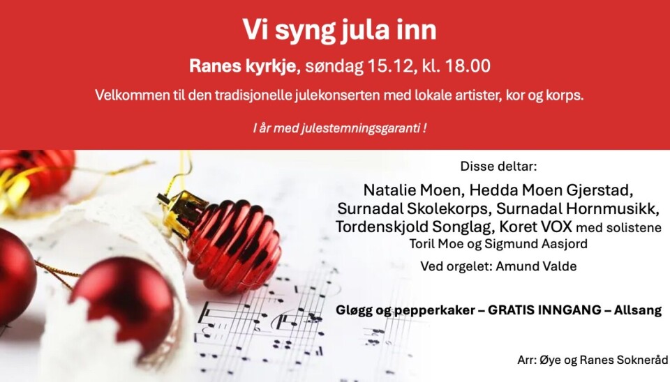 'Vi syng jula inn' i Ranes kyrkje