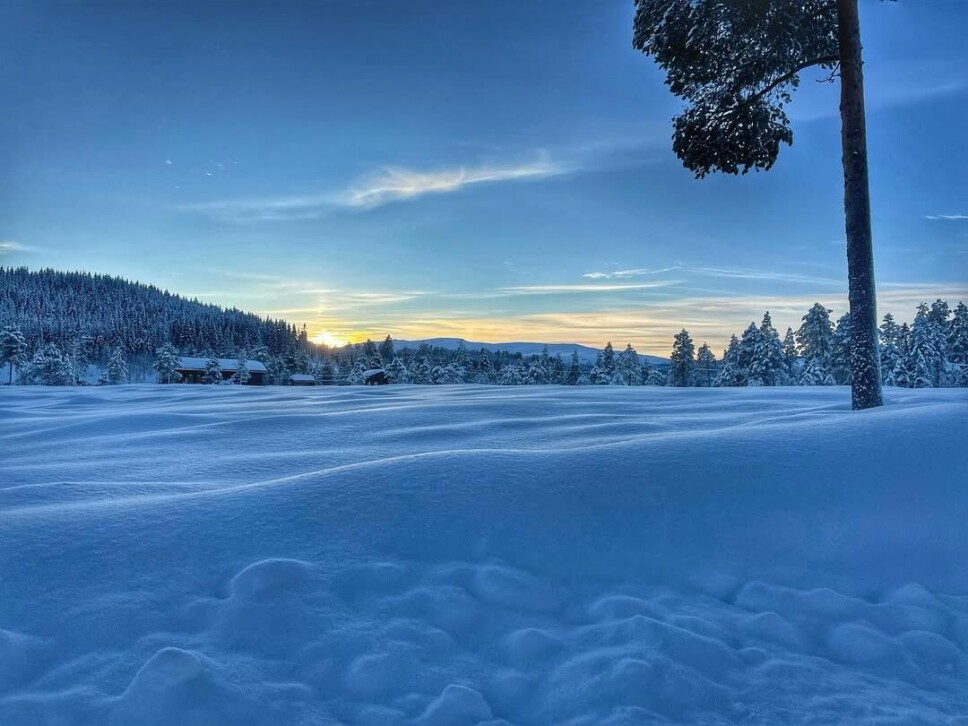Julestemning på #igltjønnaskistadion med forberedelser til Rindalsrennet. Snødekt natur