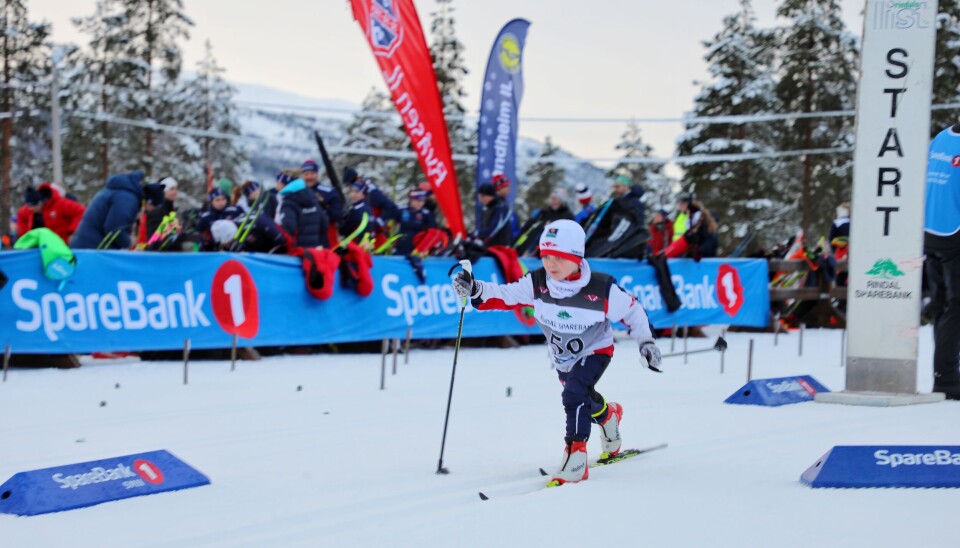 Mattias Solem ut fra start i flott diagonalgang.