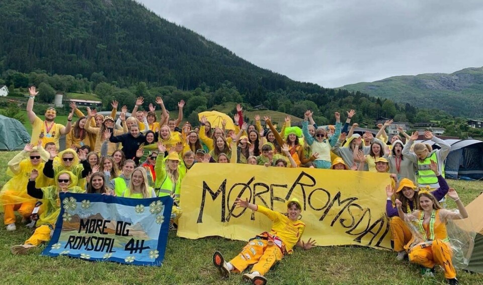 Gjengen frå Møre og Romsdal på landsleir på Voss.