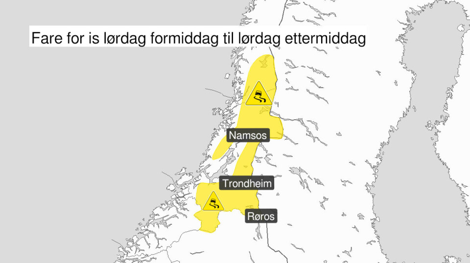 Fare for is g vanskelige kjøreforhold fra lørdag formiddag