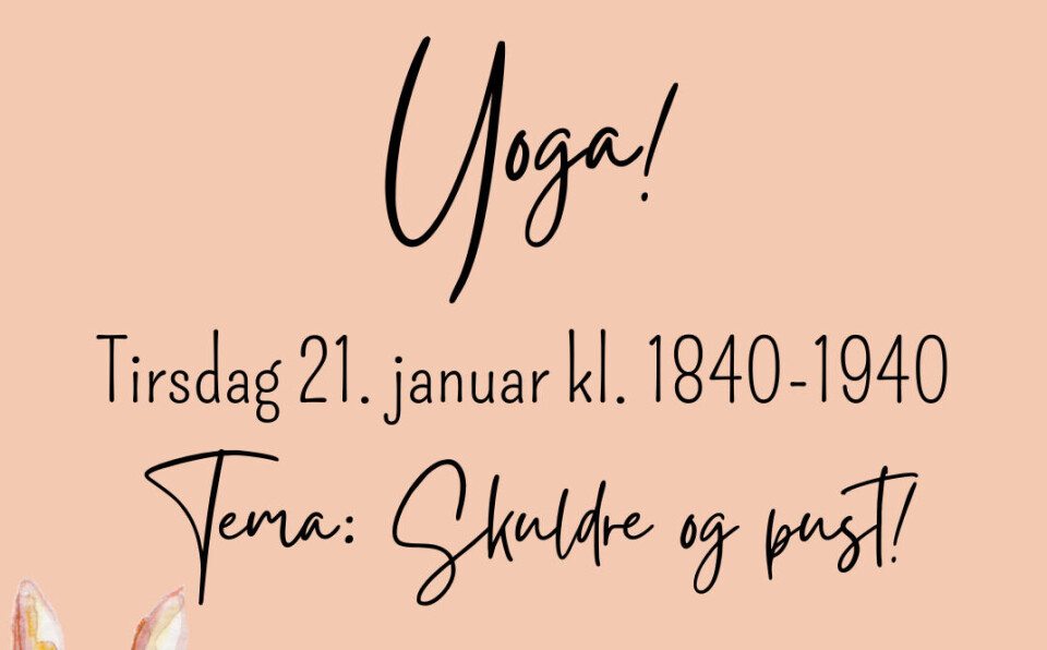 Yoga med fokus på skuldre og pust! annonse for yoga