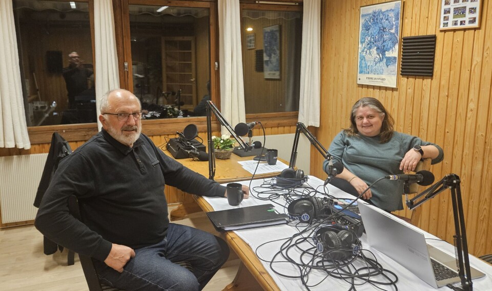 Lars Gudmund Røen og podcastvert Camilla Hyttebakk