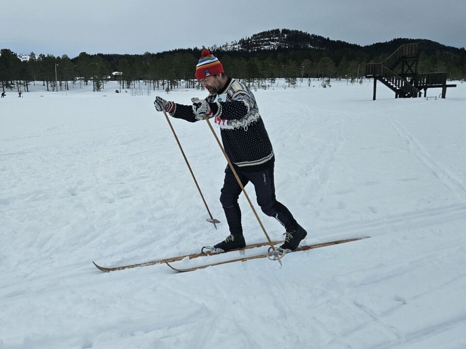 Rune Løfald like før målgang på sin runde.