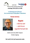 Plakat med tekst og med bilde av Reidar Almås