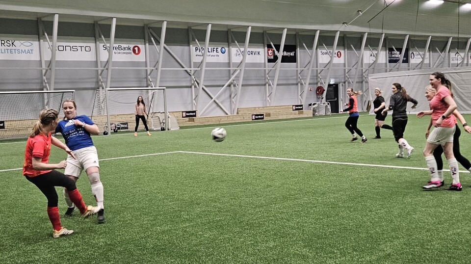 Full innsats i idrettshallen på søndag Damer spiller fotball i hall