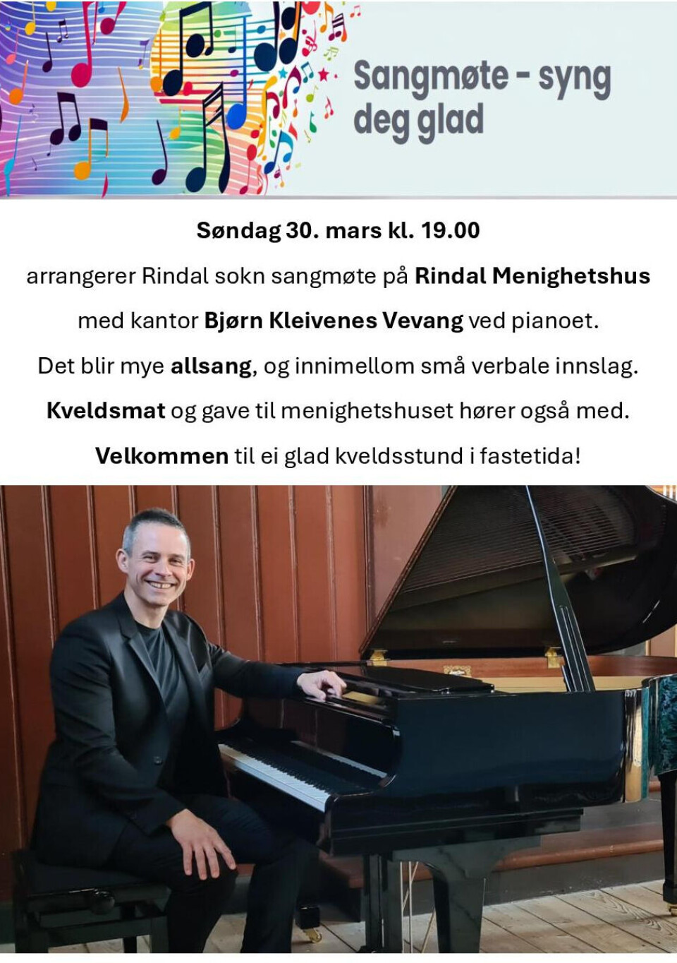 Sangmøte  -  syng deg glad