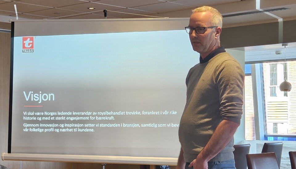 Øystein Halle, administrerende direktør i Talgø MøreTre, la blant annet frem bedriftens visjon.