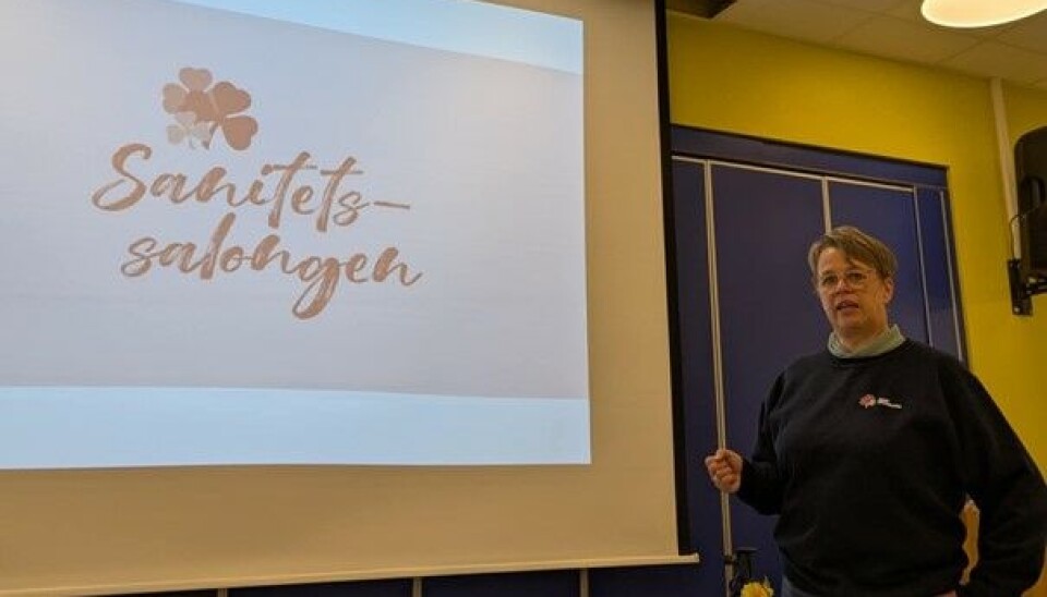 Leder Elinor Bolme i sanitetsforeningen lanserte deres nye ide 'Sanitetssalongen'.