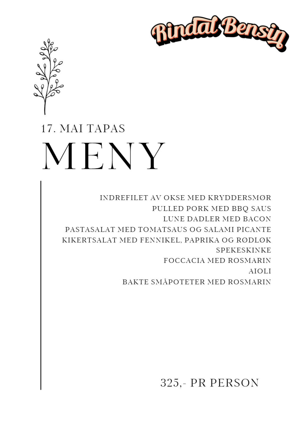 Tapas til 17. mai fra Rindal Bensin – klar til feiring!