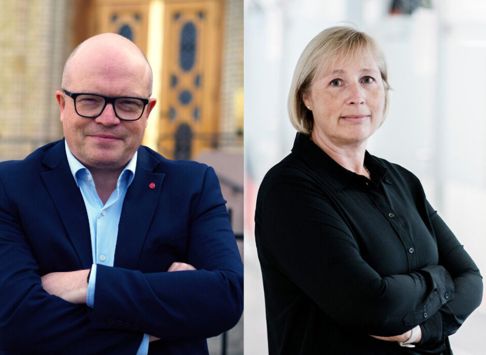 Per Vidar Kjølmoen, stortingsrepresentant for Arbeiderpartiet og Anne Berit Aker Hansen, leder av Norsk Nærings- og Nytelsesmiddelarbeiderforbund