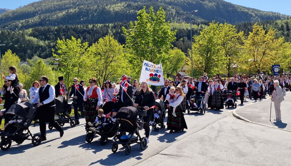 barnehagefane i 17 mai tog