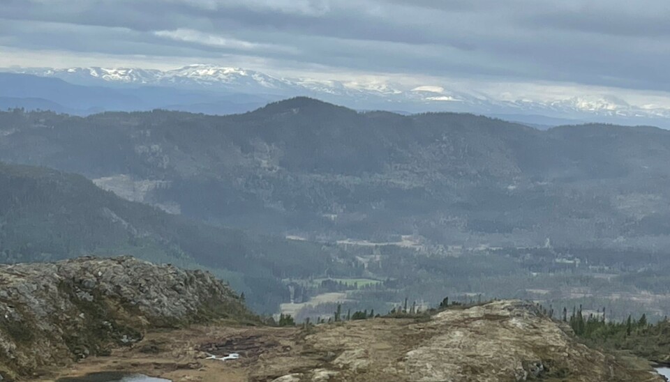 Utsikt fra toppen mot Trollheimen. Foto: Bente Svinsås. Utsikt over fjellheimen,