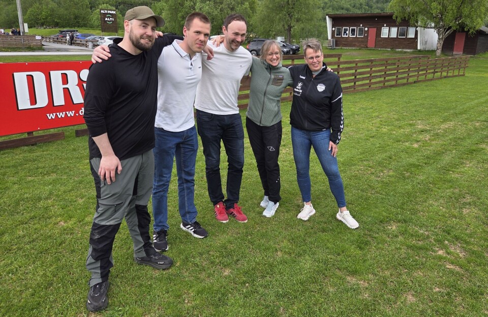 God tone mellom cuparrangørane. Fra venstre: Håkon Solem, Juras Chachlauskas, Jostein Kvendset, Ingvild Kårvatn og Elinor Bolme.