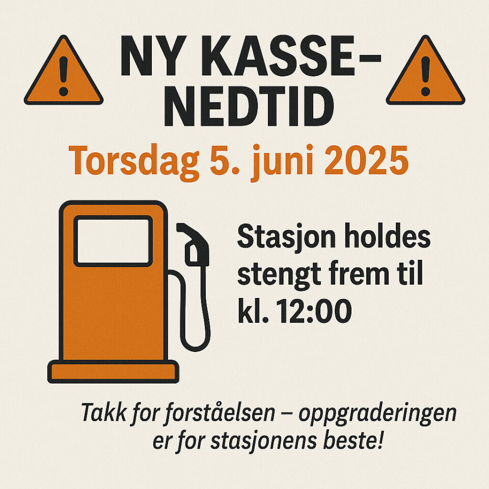 Bensinstasjonen blir stengt fram til kl 12 torsdag