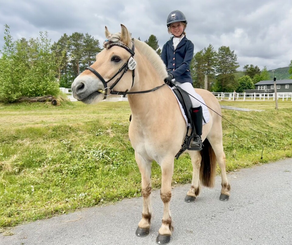 Ida Edvarda Holberg og Hetles Kaspar kommer gjerne fra Melhus for å starte stevne i Surnadal. Jente på fjordhest