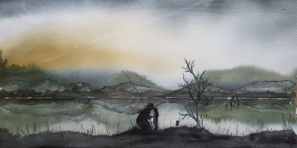 Akvarell malt av Gjertrud Heggem