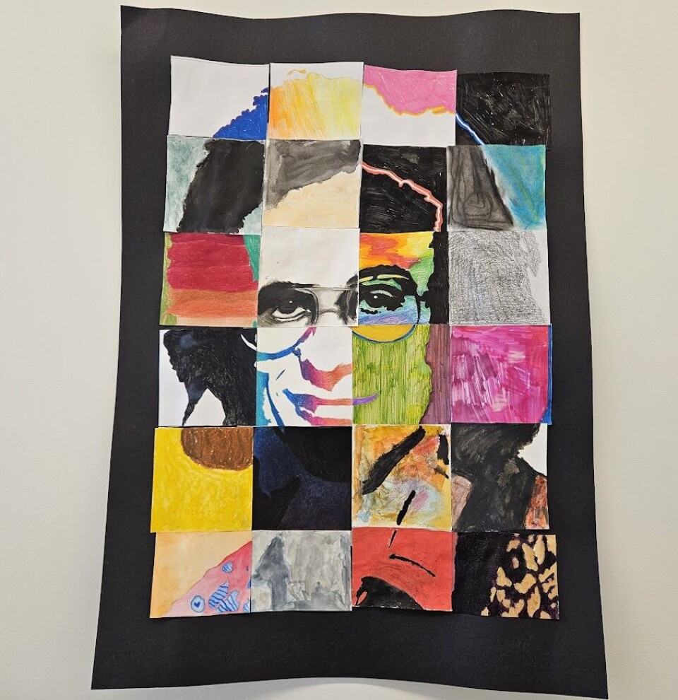 Kunst og musikk i kulturhuset med lovende lokale stjerner Kunst med Henning Sommerro som motiv.