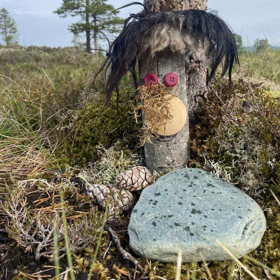 Trollene som står langs stien opp mot Trollheimstunet er laget av skolestartere.