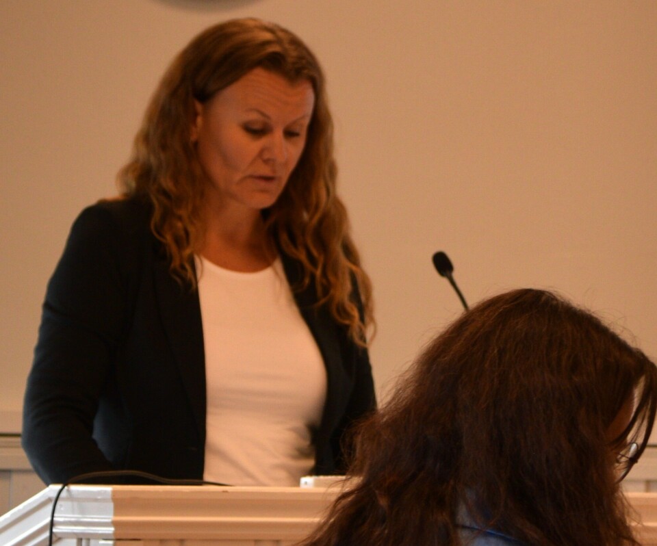 Camilla Stokke (AP) Ei dame som snakker til en forsamling.