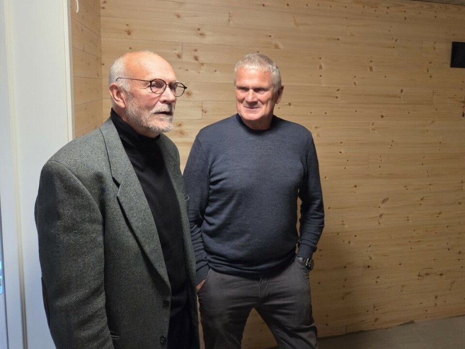 Odd Ingar Skrøvseth og Olav Karlstad i det nye kunstlageret