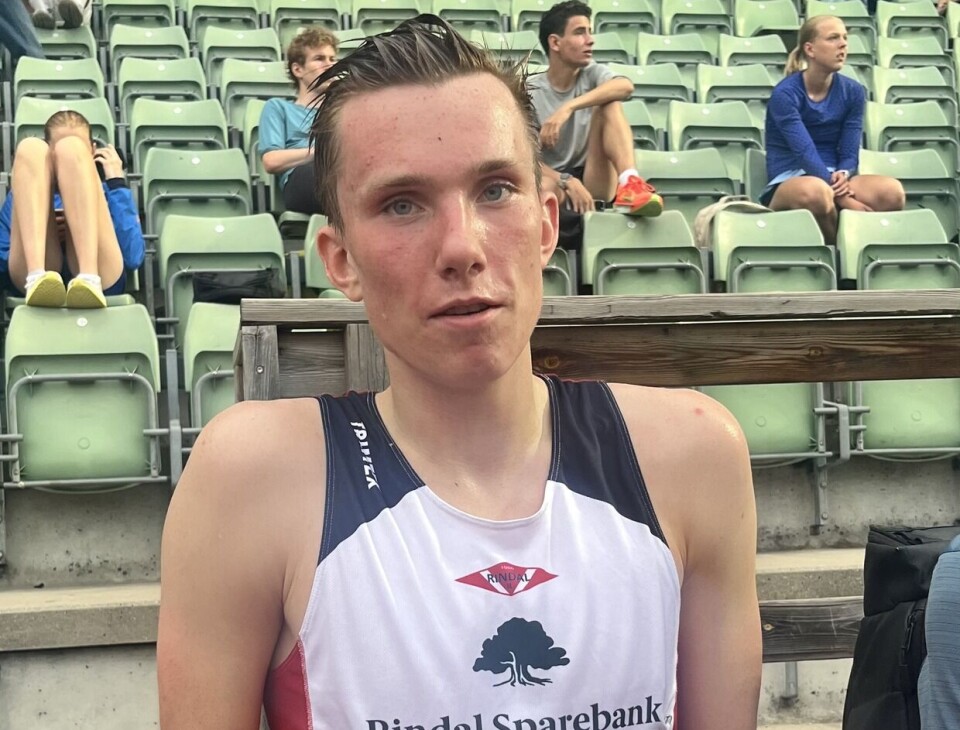 Magnus Øyen fra Rindal IL løp onsdag inn til ny personlig rekord på 5000 meter under Boysen Memorial på Bislett