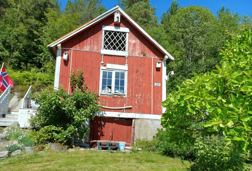 Det idylliske uthuset i Haugstua. Et uthus.