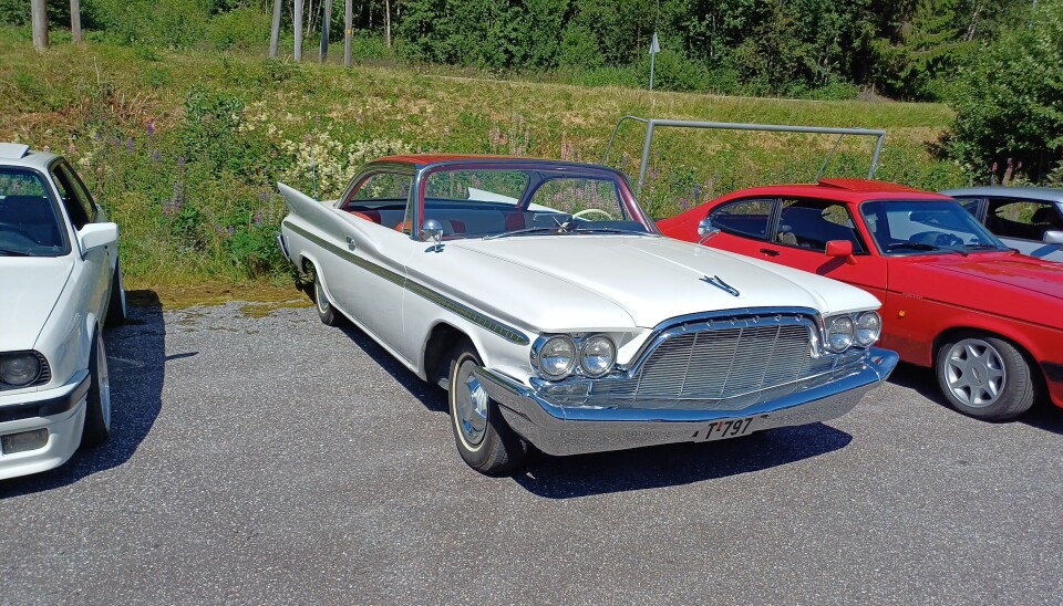 Flott Desoto Fireflight 1960-modell. Gamle biler på utstilling.