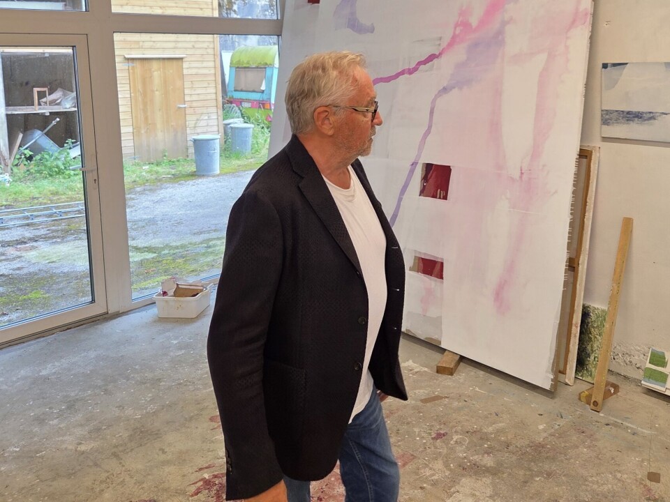 Jon Arne Mogstad fortalde om eit nytt kunstverk han skal stille ut i Arendal neste haust