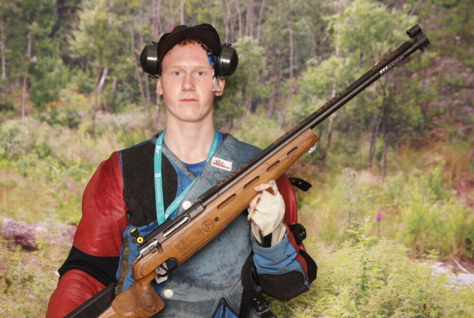 Olav Nergård Gjeldnes fra Surnadal Skytterlag skjøt 250/ 18* på 200 m bane i klasse Eldre Rekrutt Mann med skytterantrekk og gevær