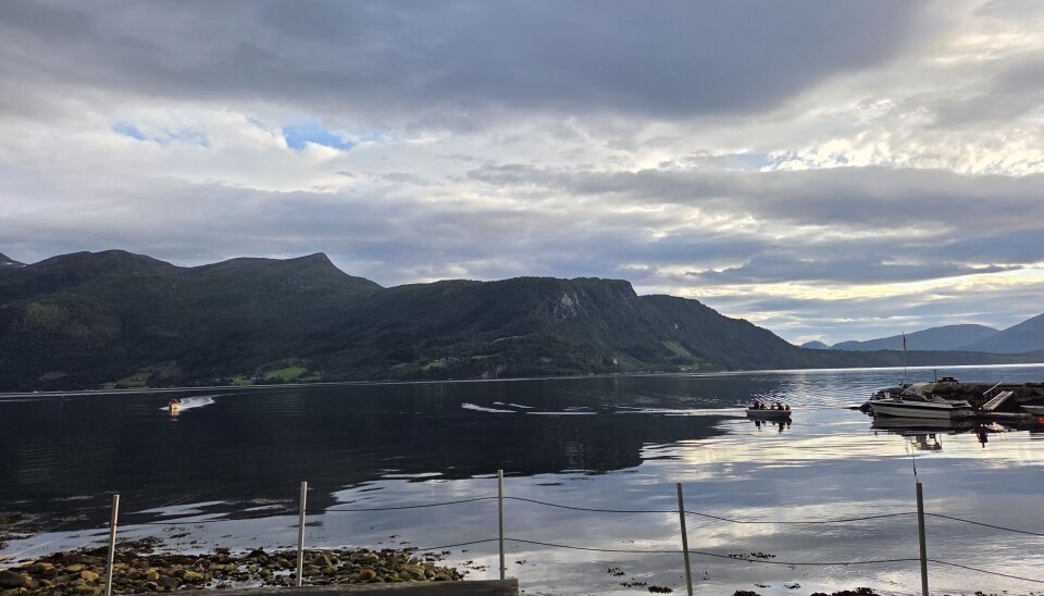 Båtane kjem inn til land etter endt konkurranse. utsikt med sjø