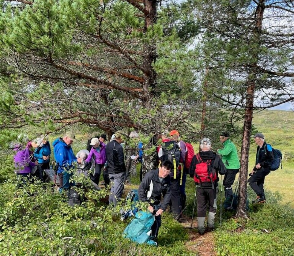 Her måtte vi registrere oss i trimboka.