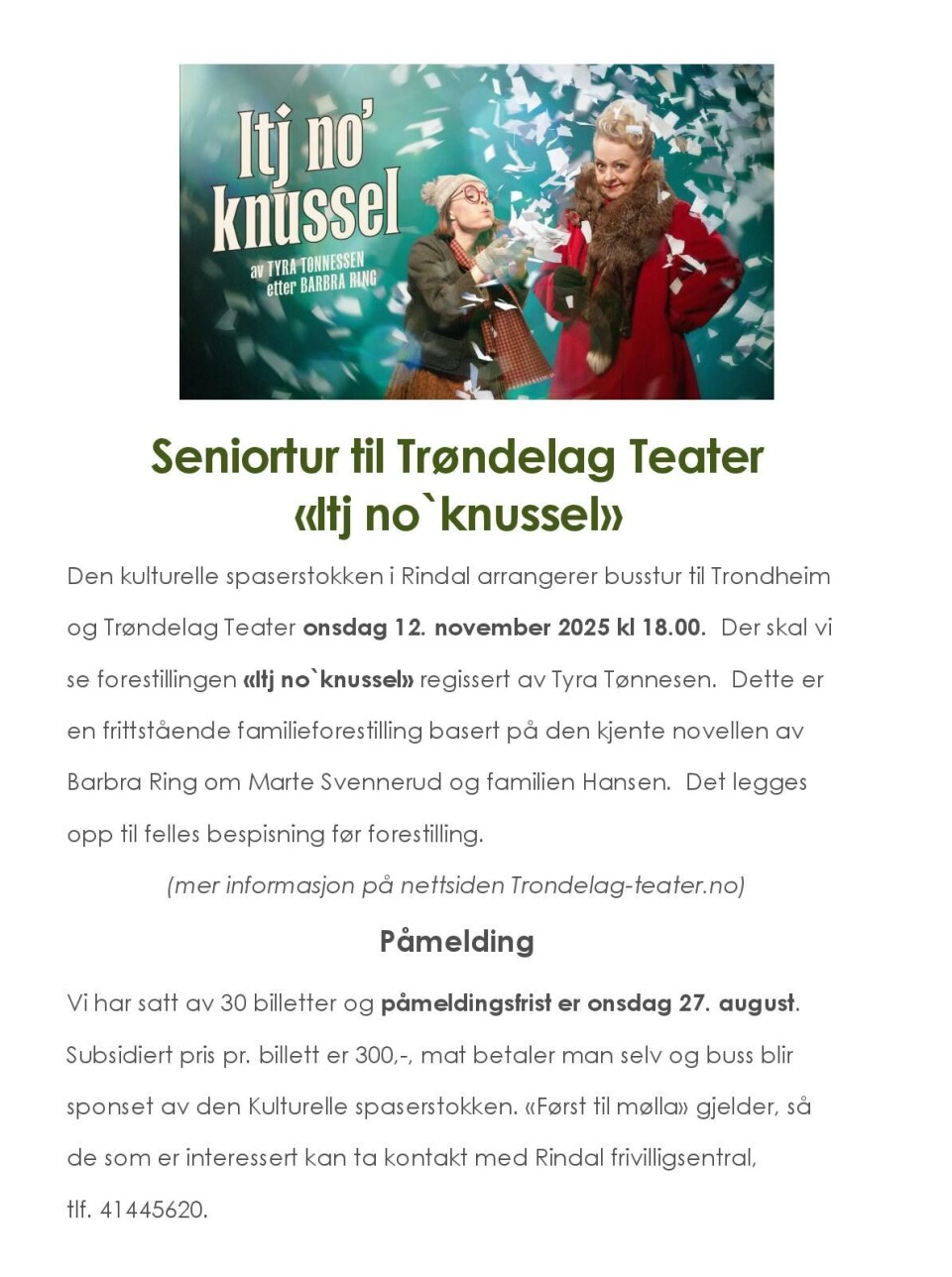 Seniortur til Trøndelag teater
