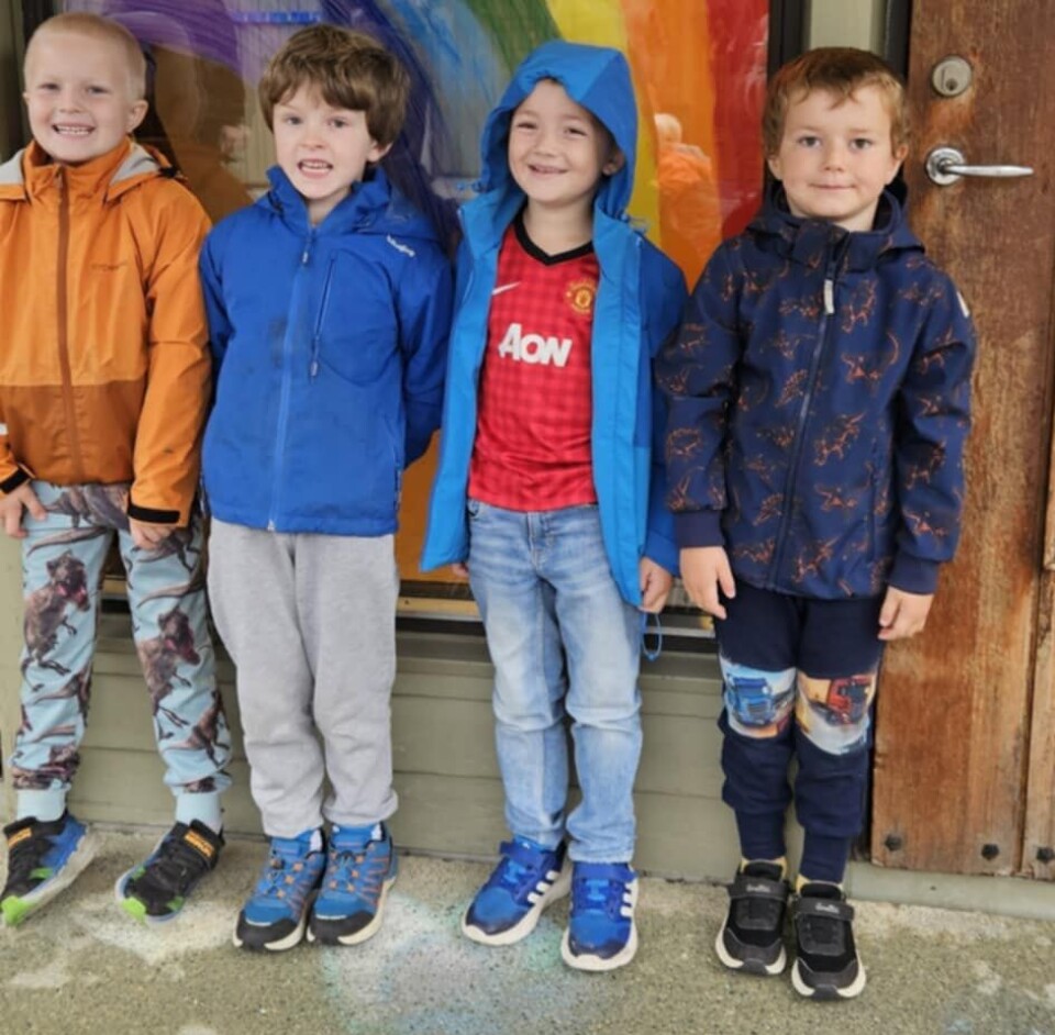 Førsteklassingene ved Bøfjorden og Bæverfjord Oppvekstsenter: Sivert Bæverfjord, Sigurd Sæterbø, Erik Riksheim og Leo-Leander Gustavsen Gjengstø