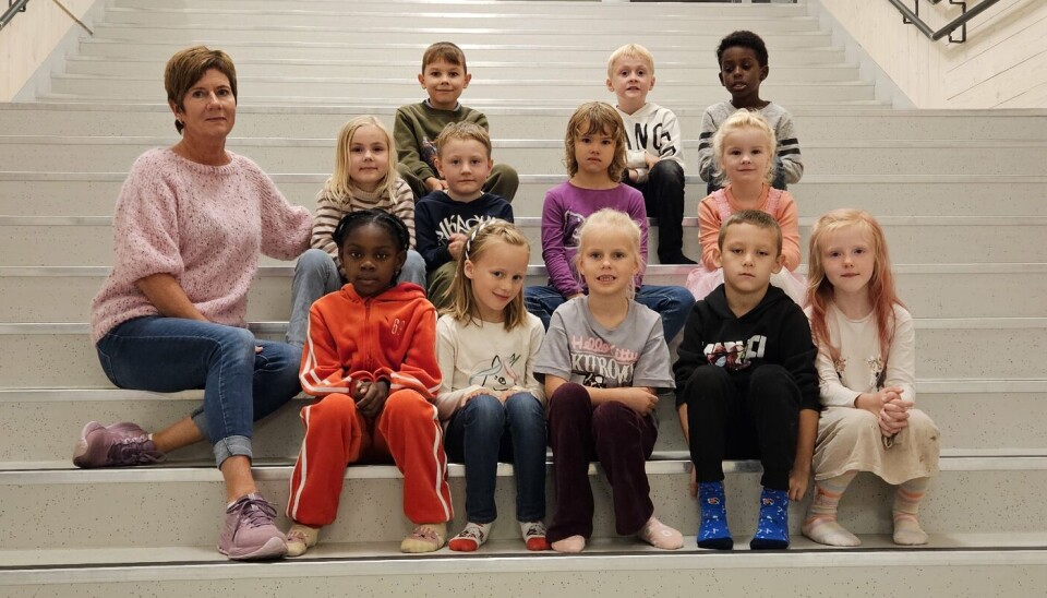 Klasse 1C ved SUBUS sammen med kontaktlærer Marit Ranveig Gjørsvik