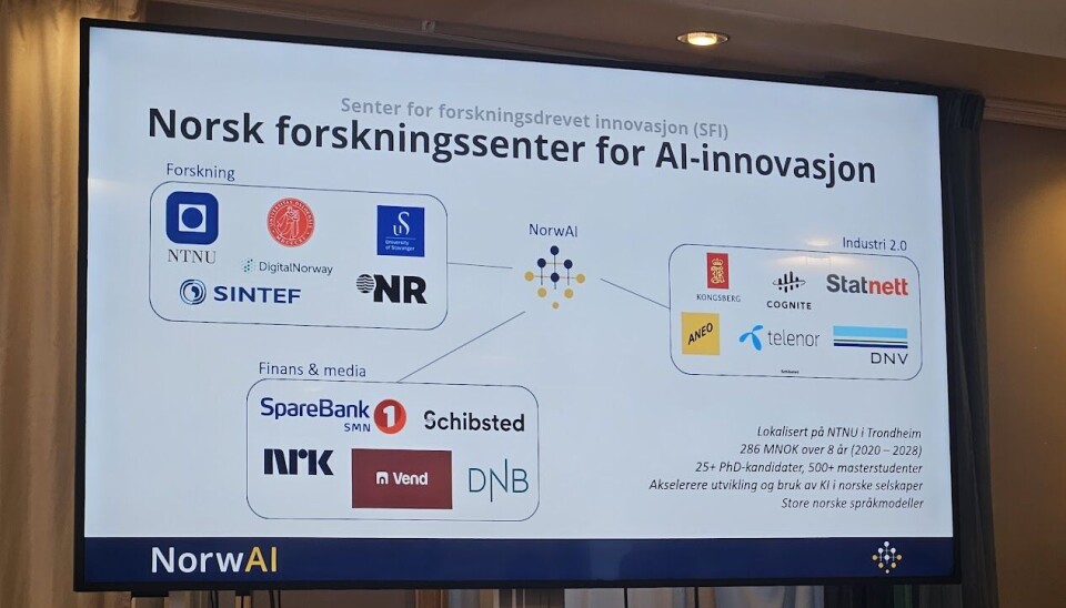 Skisse over NorwAI Bilde av et ppt bilde på en skjerm.