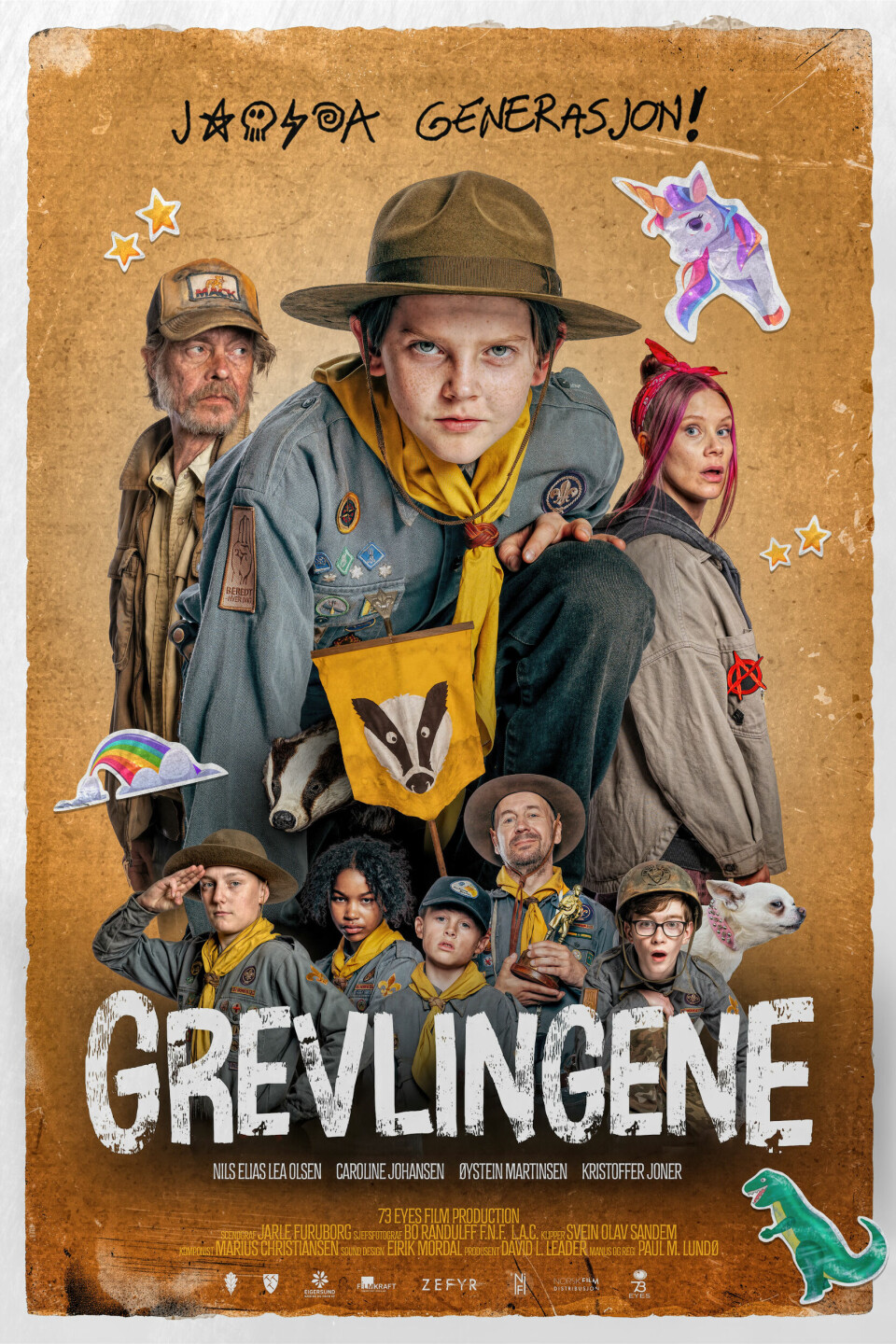 Rindal kino i helga Kinoplakat for Grevlingene
