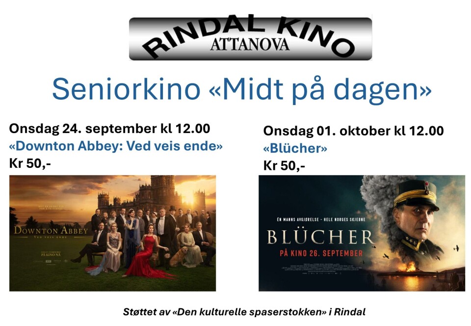 Seniorkino i Rindal