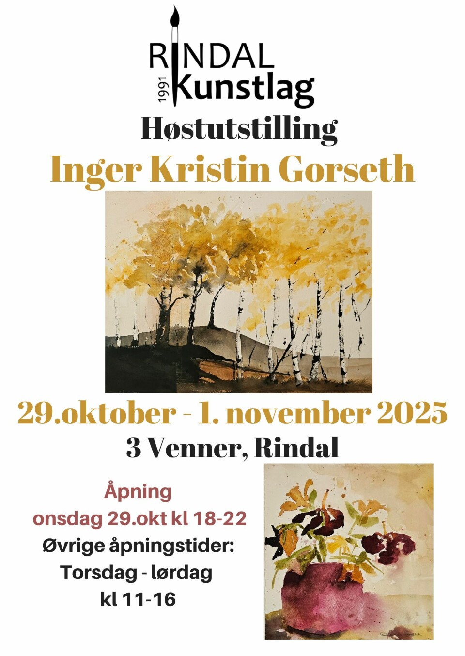 Rindal kunstlag sin høstutstilling