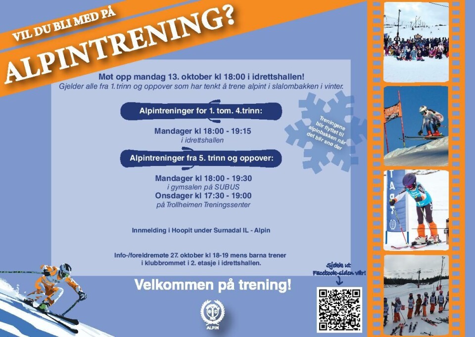 Vil du være med på alpintrening ?