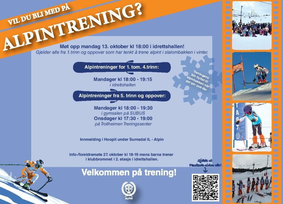 Vil du være med på alpintrening ?