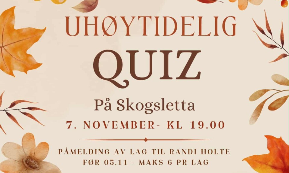 Uhøytidelig quiz på Skogsletta - med viltgryte