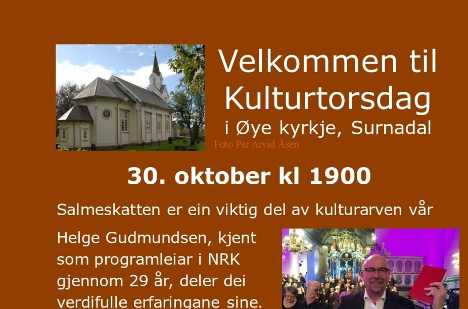 Kulturtorsdag i Øye kyrkje