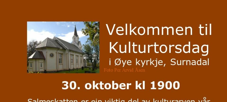 Kulturtorsdag i Øye kyrkje